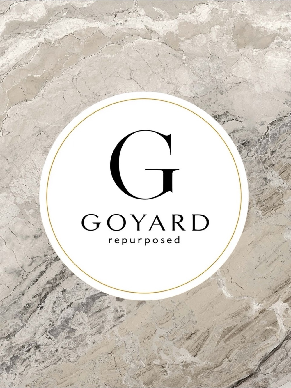 Goyard repurposed Gold-Tone Round coated canvas Keychain - bag clip